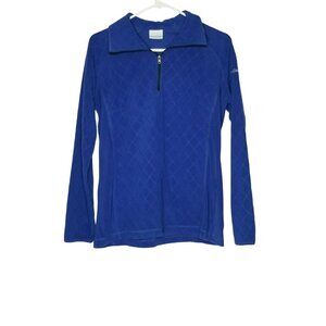 Columbia Womens‎ Blue Fleece Half-Zip Pullover Sweater L